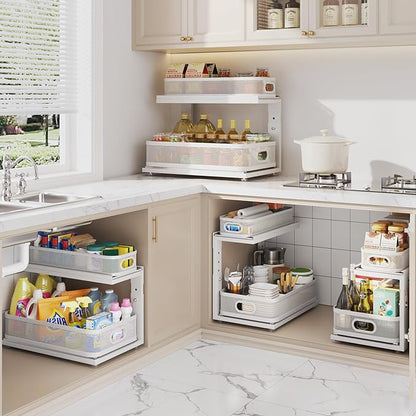 2 Pack 18.5IN-Depth Under Sink Organizer