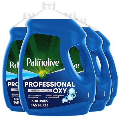 Palmolive Professional Liquid Dish Soap, Oxy Power Degreaser, 145 fl oz | Cuts Grease, Dishwashing Detergent, Paraben-Free, Leaves Dishes Sparkling Clean, Tough on Grease, Soft on Hands