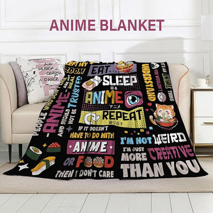 Anime Gifts for Girls, Japanese Anime Gifts for Women, AAnime Lovers Men, Soft Throw Blanket 50" *60"