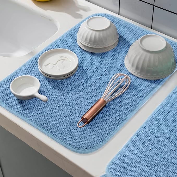 GeeRic Microfiber Dish Drying Mat, Super Absorbent Kitchen Dish Drying Pad