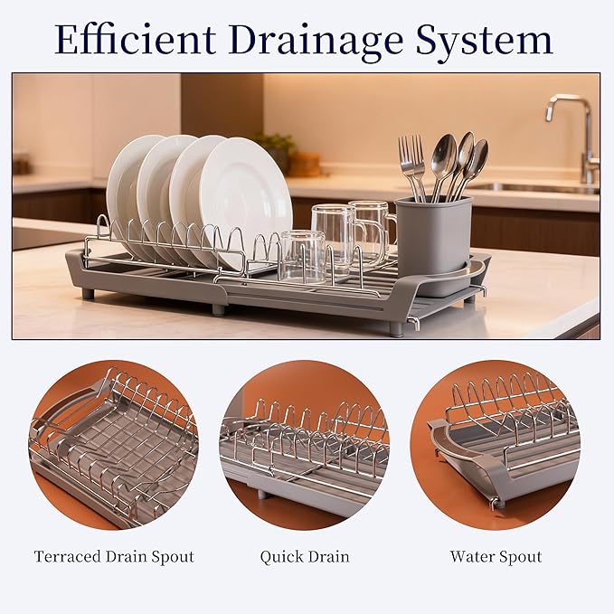 Dish Drying Rack Compact Expandable