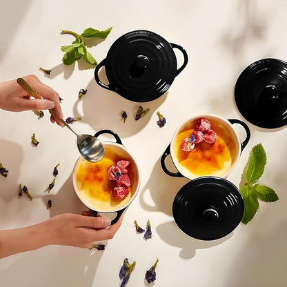 Kook Ceramic Mini Cocotte Set, Small Casserole Dishes