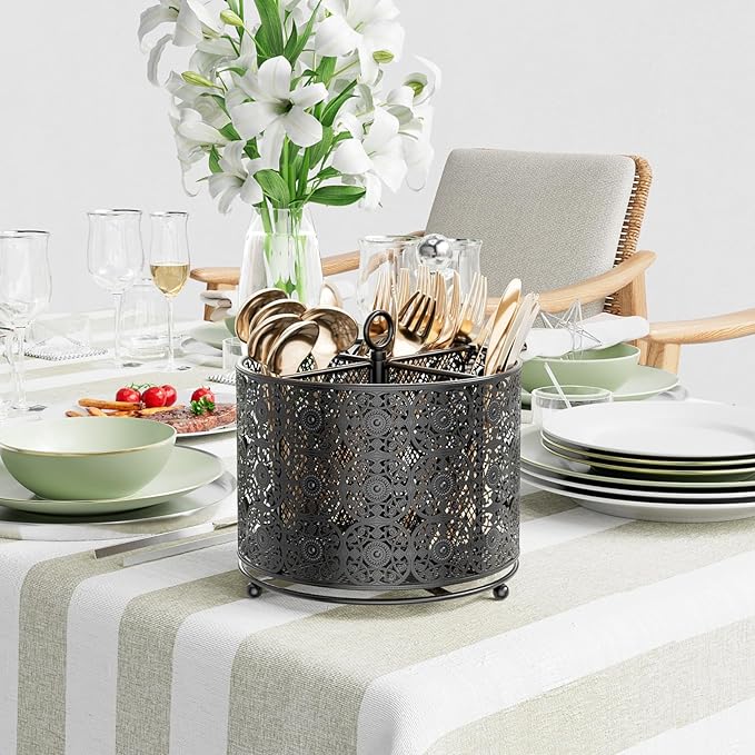 YIUKEA 360° Rotating Utensil Caddy Countertop
