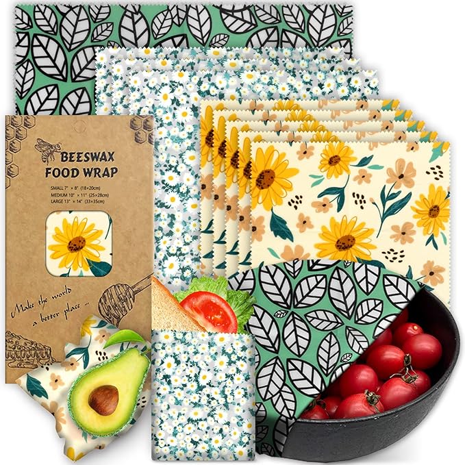 Beeswax Wrap, 9 Pack Eco-Friendly Beeswax Wraps