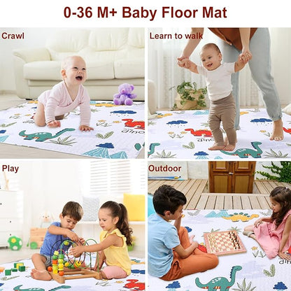 50 x 50 Play Mat for Baby Playpen Tummy Time, Non-Slip Washable Baby Playpen Mat, Baby Crawling Mats for Floor, Portable Travel Large Play Mats for Toddlers and Infants