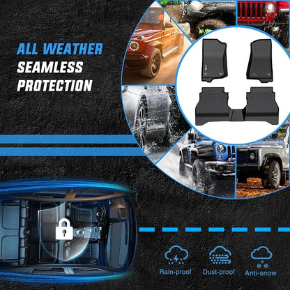 Nilight TPE Floor Mats for Jeep Gladiator JT 2020 2021 2022 2023 2024 2025 2026 All Weather Custom Fit Heavy Duty Floor Liners