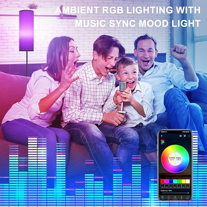 FRIDEKO HOME Floor Lamp, Color Changing Ambient Lighting