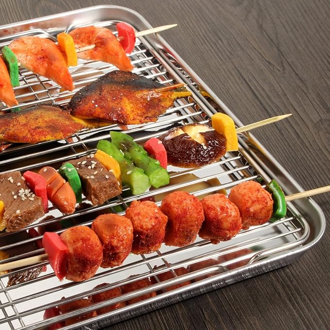 Wildone Baking Sheet & Rack Set, Stainless Steel Cookie Pan