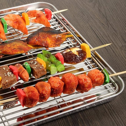 Wildone Baking Sheet & Rack Set, Stainless Steel Cookie Pan
