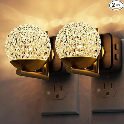 L LOHAS LED Night Lights Plug Into Wall 2 Pack, Dusk to Dawn Sensor, 10-Color
