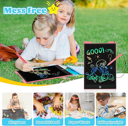 EooCoo Toys for Ages 3-8, Drawing Board 2 Pack, 12 Inch LCD Writing Tablet, Electronic Drawing Tablet, Girl/Boy Birthday Gift, Kids Toys, Drawing Pad Girls Gifts, Kids Travel Essential