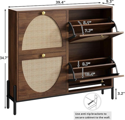 IRONCK Rattan Shoe Cabinet Storage