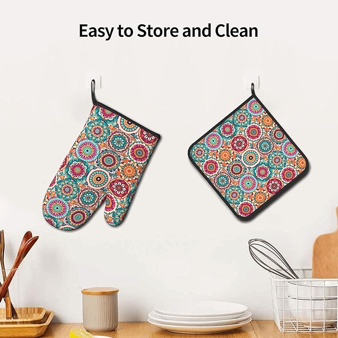 Boho Oven Mitts and Pot Holders