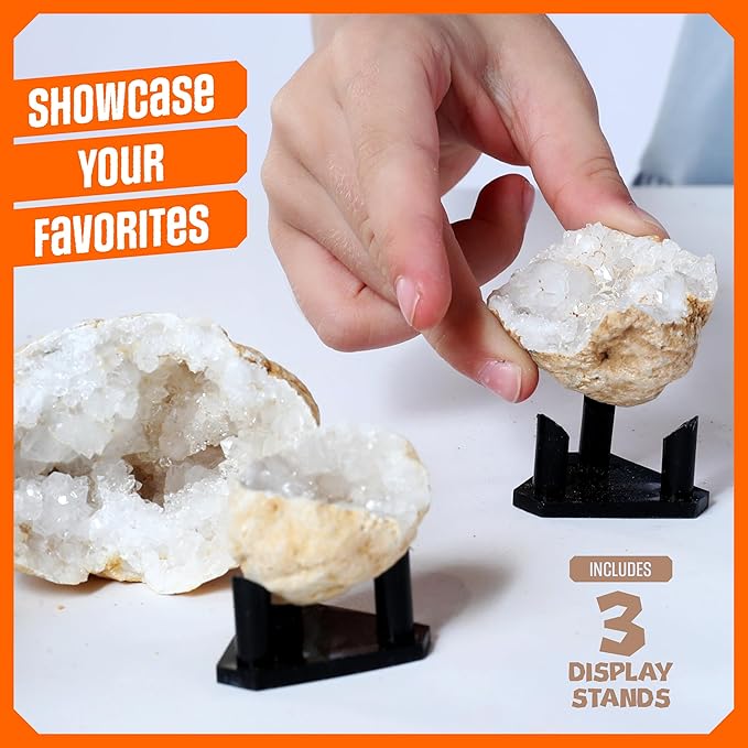 Dan&Darci Break Your Own Geodes - Hollow White Moroccan 1" - 2.5" Large, Medium, Small Geode for Kids - Science Kits for Kid Ages 8-12, 8-10, 12-14 Age - Discovery Toys Gifts