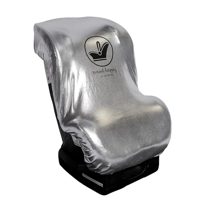 J.L. Childress Cooling Car Seat Heat Shield & Sun Shade Cover - Heat Protector & Cooler for Baby Car Seat, Reflective Summer Protection, Travel Accessories, Blocks UV Rays - Silver