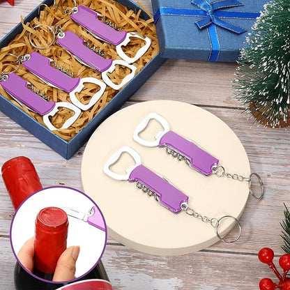 Ziliny 24 Pcs Bottle Opener Keychain Bulk Wine Bottle Beer Opener Keychain