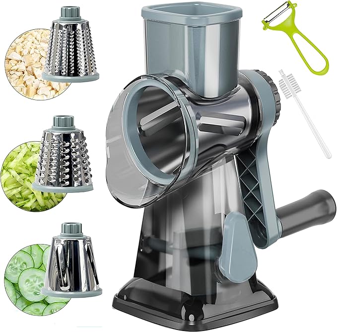 YOUCZON Rotary Cheese Grater Multi-Purpose Stainless Steel Cheese Shredder