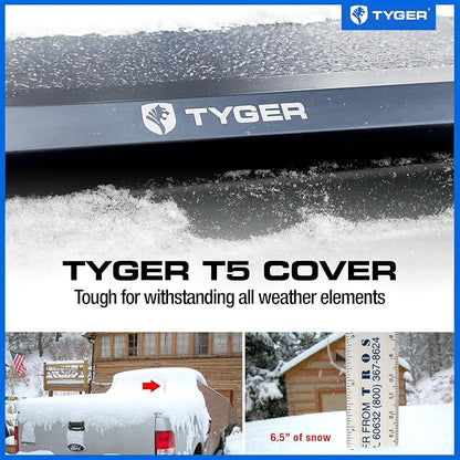 Tyger Auto T5 Tri-Fold Alloy Hardtop Truck Bed Tonneau Cover Compatible with 2024-2025 Ford Ranger | Fleetside 5' (61") Bed | TG-BC5F1022