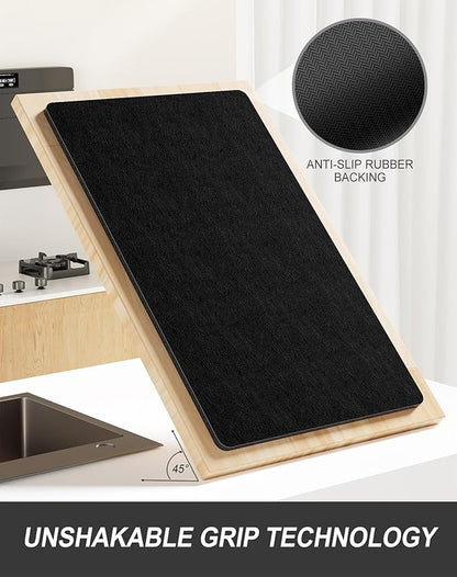 Rnivvi Dish Drying Mat for Kitchen Counter, 12 x 19" Super Absorbent Drainer