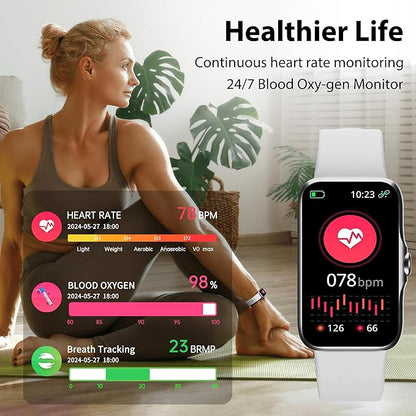 JYUAJOI Fitness Tracker with 24/7 Continuous Heart Rate, Blood Oxygen Monitor