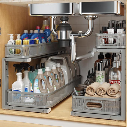 2 Pack 21.3IN-Depth Under Sink Organizer