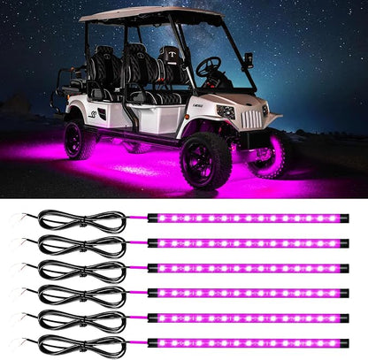 Car Led Light Strip,Pink Interior Lights for Trucks 30CM 15 SMD IP67 Waterproof Car Underglow Lights for Car Motorcycles Boat Golf Cart Home Decoration with 3M Tape