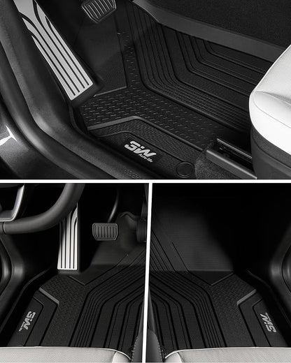 3W Floor Mats for 2025 2026 Tesla Model Y Juniper Only for Standard 5 Seat with Rear Cargo Mat & Backrest Mat TPE Anti-Slip All Weather Tesla Model Y Accessories, Vigormold™