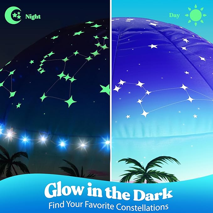 W&O Starlit Oasis with LED Lights & Sound – Glow-in-The-Dark Constellations for an Enchanting Stargazing Adventure – for Kids Ages 3-12 (Fan Not Included)