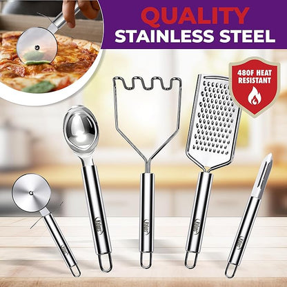 Kaluns 50 PCS Silicone Kitchen Utensils Set Complete Kitchen Set