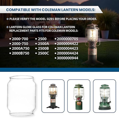 American Mantle Replacement Lantern Globe for Coleman Northstar Lanterns - 3.87"x4.6"x5.9"