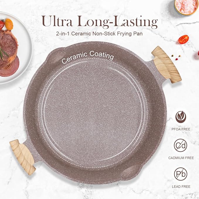 AIKENBBKK Ceramic Frying Pan