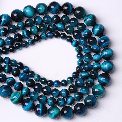4MM 88PCS Blue Tiger Eye Beads Natural Stone Gemstone Spacer Loose Beads for Jewelry Making DIY Bracelet Semi Precious Beads Strand 15 inches