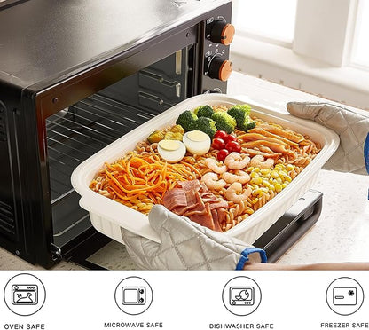 Large Baking Dish with Lid, 5.5 Quart Lasagna Pan with Lid, 13.5x9 inch Ceramic