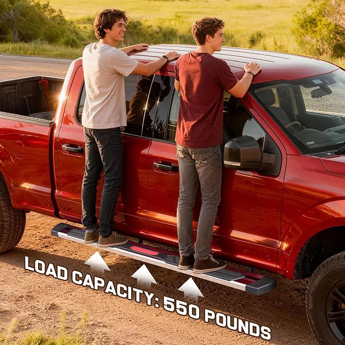 COMNOVA 6 Inch Running Boards Compatible with 2007-2018 Silverado/GMC Sierra 1500 2500HD 3500HD Crew Cab, 2019 Silverado/Sierra 2500HD 3500HD, High Light Stainless Steel Side Step Bars Nerf Bar.