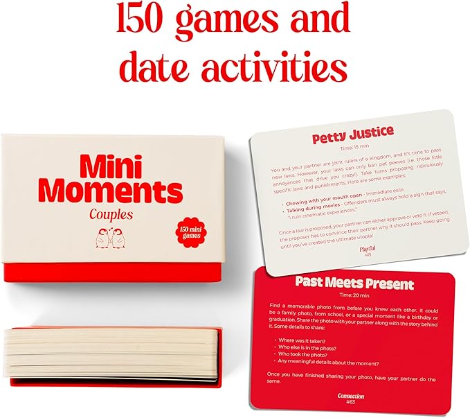 Rabble Mini Moments - 150 Couples Games and Couples Activities with Stay at Home Date Night Ideas, Perfect for Game Nights and 2 Players