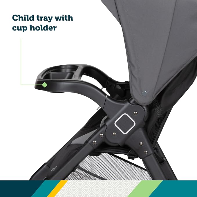 Safety 1st Smooth Ride Travel System Stroller and OnBoard FLX Infant Car Seat, Newborn to Toddler Baby Combo, Easy-Install, Large Canopy, Ample Storage, Foldable, Rear-Facing 4-30 lbs, Monument