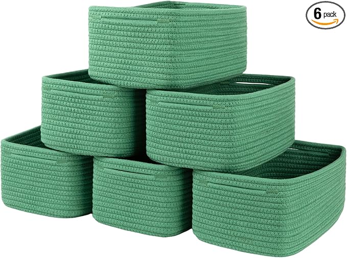 OIASKET 6 Pack Storage Baskets for Shelves, Small Baskets for Shelves, Cute
