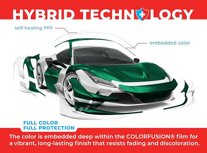 ColorFusion PPF by VViViD, Satin Stealth Chrome Stealth Green Dry Apply PPF Vinyl Car Wrap Roll 10ft x 5ft