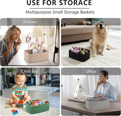 OIASKET 6 Pack Storage Baskets for Shelves, Small Baskets for Shelves, Cute