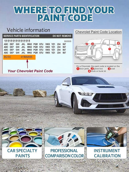 Sharkskin/Sterling Gray Metallic(GXD/WA130H) Touch Up Paint for Chevrolet, Car Paint Scratch Repair Remover Pen Color Exact Match, Easy Fix Automotive Chips and Nicks Scuff