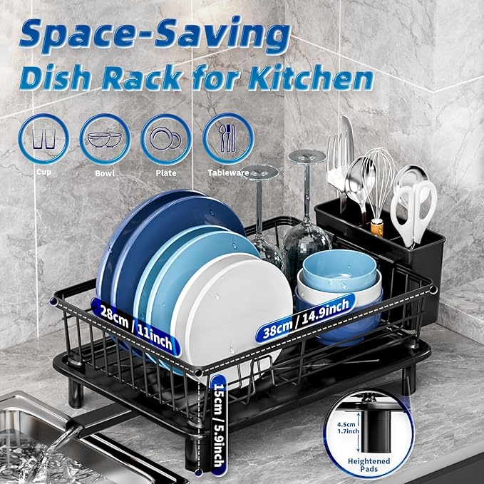 GAOKASE Dish Drying Rack, Stainless Steel-Dish Rack, Dish Racks