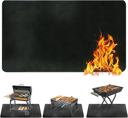 Ogrmar 76 x 52 Inch Under Grill Mats for Outdoor Grill, Indoor Fire Pit/Fireplace Mat, Waterproof Oil-Proof Grill Floor Pads, BBQ Mat Protector for Deck, Patio and Grass (76 * 52 Inch)