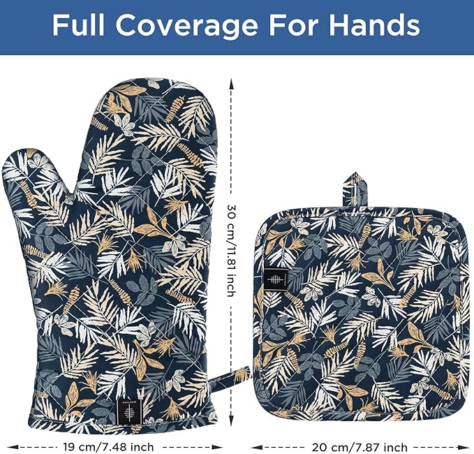 BONTHEE Oven Gloves Heat Resistant Potholder Set Oven Gloves
