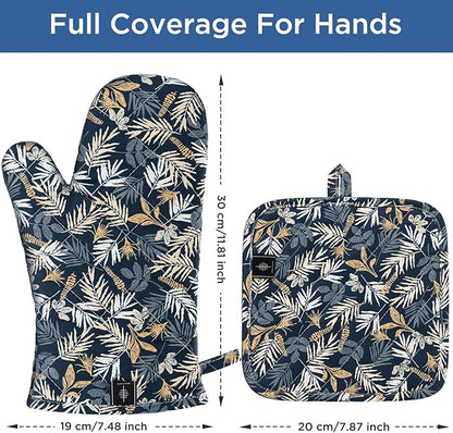 BONTHEE Oven Gloves Heat Resistant Potholder Set Oven Gloves