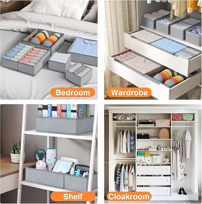 DIMJ Drawer Organizer Clothes 18 Pack