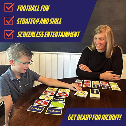 Pick Six – The Ultimate Football Themed Card Game! Strategic Card Game for Kids and Adults. Great for Parties and Game Nights. 2-5 Players, Ages 7+.