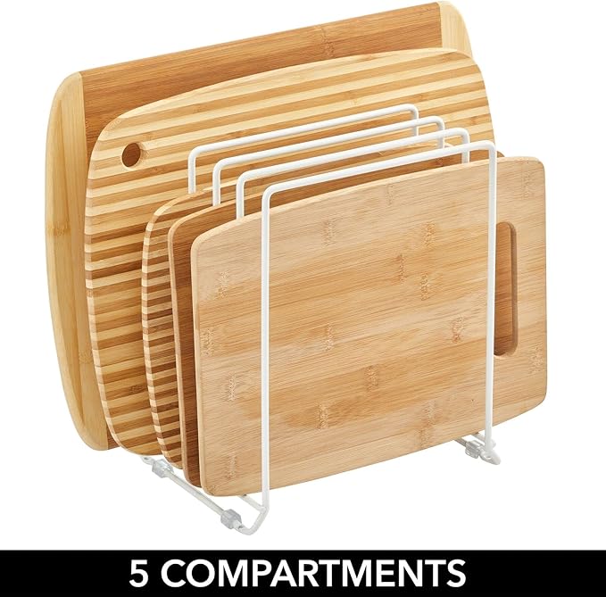 mDesign X-Large Steel Storage Tray Organizer Rack