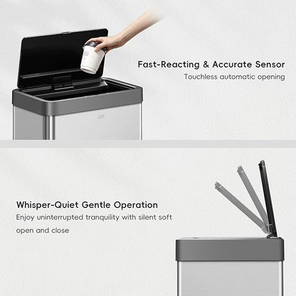 EKO Mirage X 80 Liter / 21.1 Gallons Motion Sensor Trash Can, Automatic Large