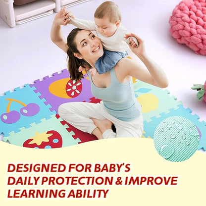 Coolcandy Baby Play Mat Without Fence, 9Pcs Interlocking Puzzle Floor Mat, 0.4" Thick Non-Toxic EVA Foam Play Mat, for Infants & Toddlers 3-36 Months, Soft Puzzle Tiles for Play Areas