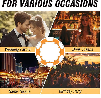 Custom Poker Chips 50 Pcs, Personalized Full Color Chips with Your Logo, Text, or Design, 11.5g Casino Chips for Gifts, Business Cards and Events
